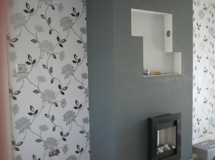 Plastering and created alcove